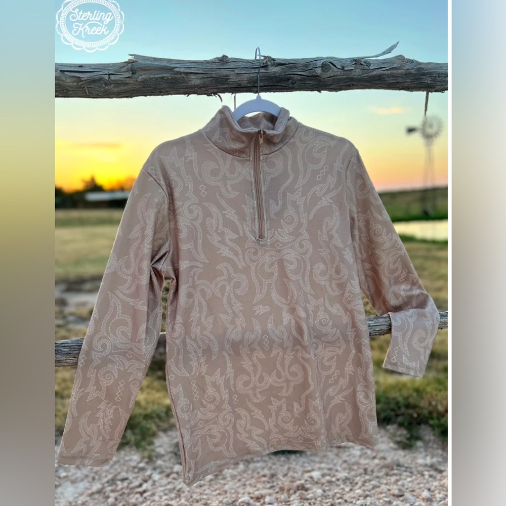 🤍🤍🤍 Sterling Kreek Dusty Roads Western Pullover Boot Stitch Detail🤍🤍🤍